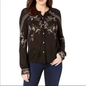 Lucky Brand Embroidered Women’s Button Up Blouse